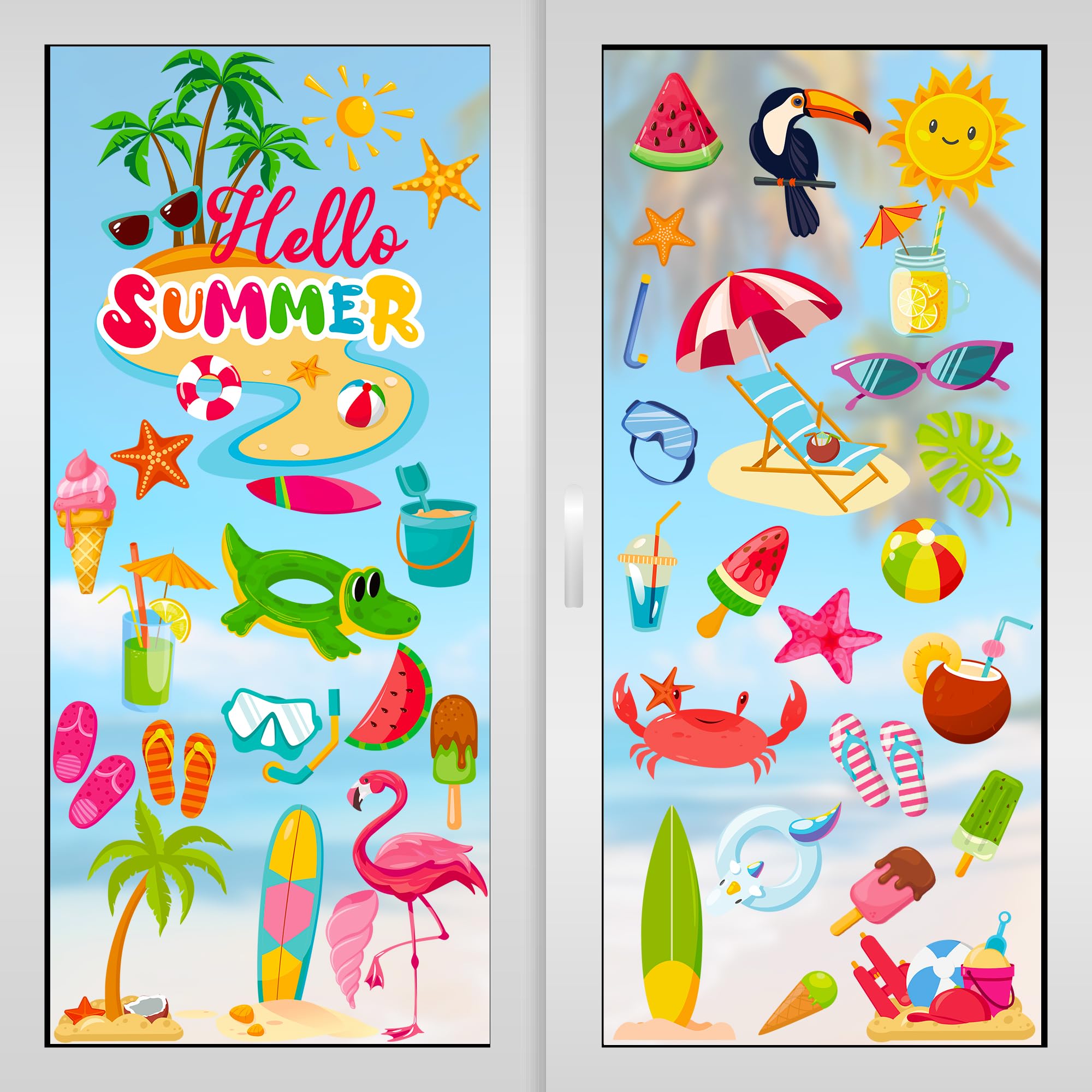 DmHirmg Festival Window Clings, Multi Patterns Window Decorations